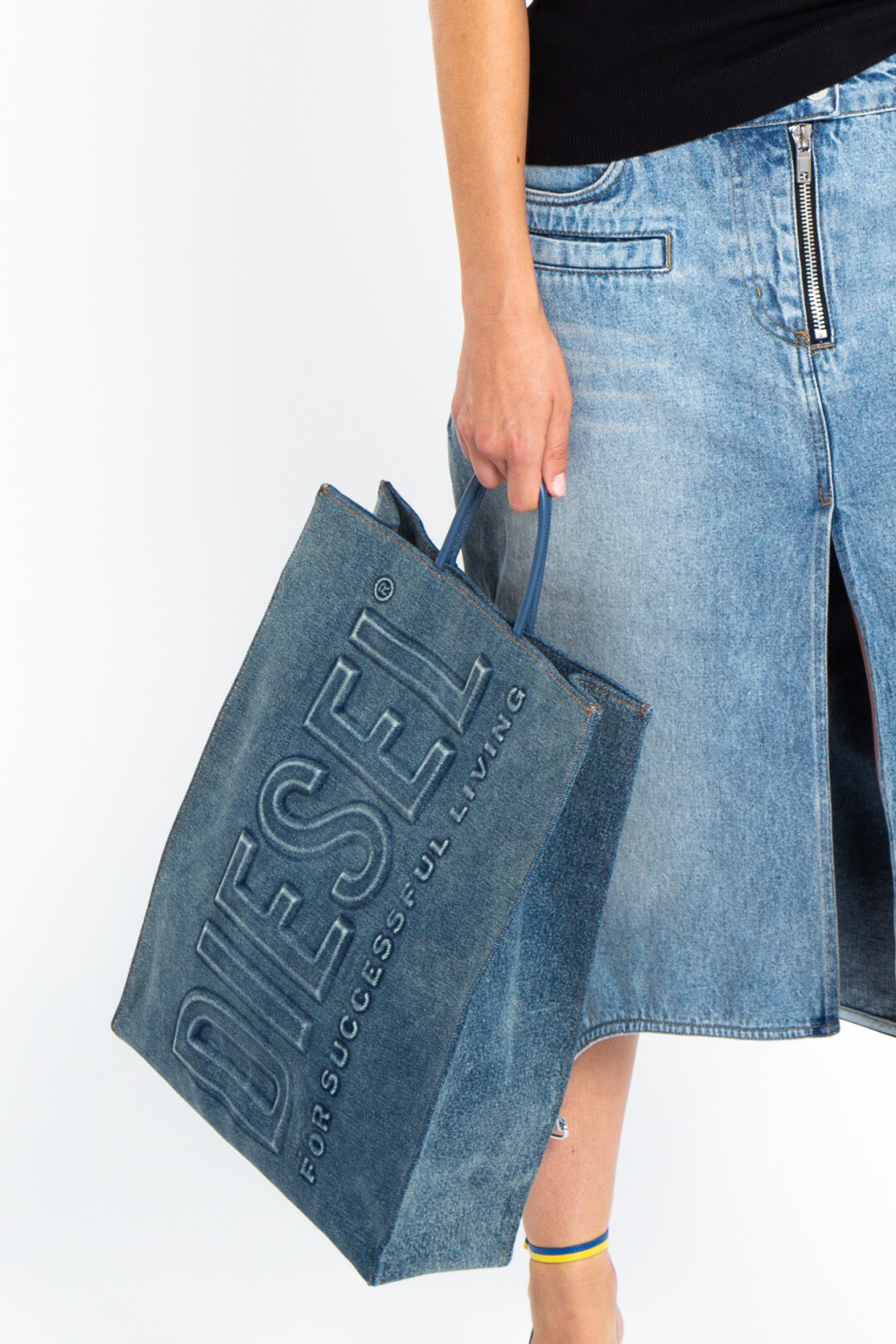 Diesel Borsa Tote in Denim Blu