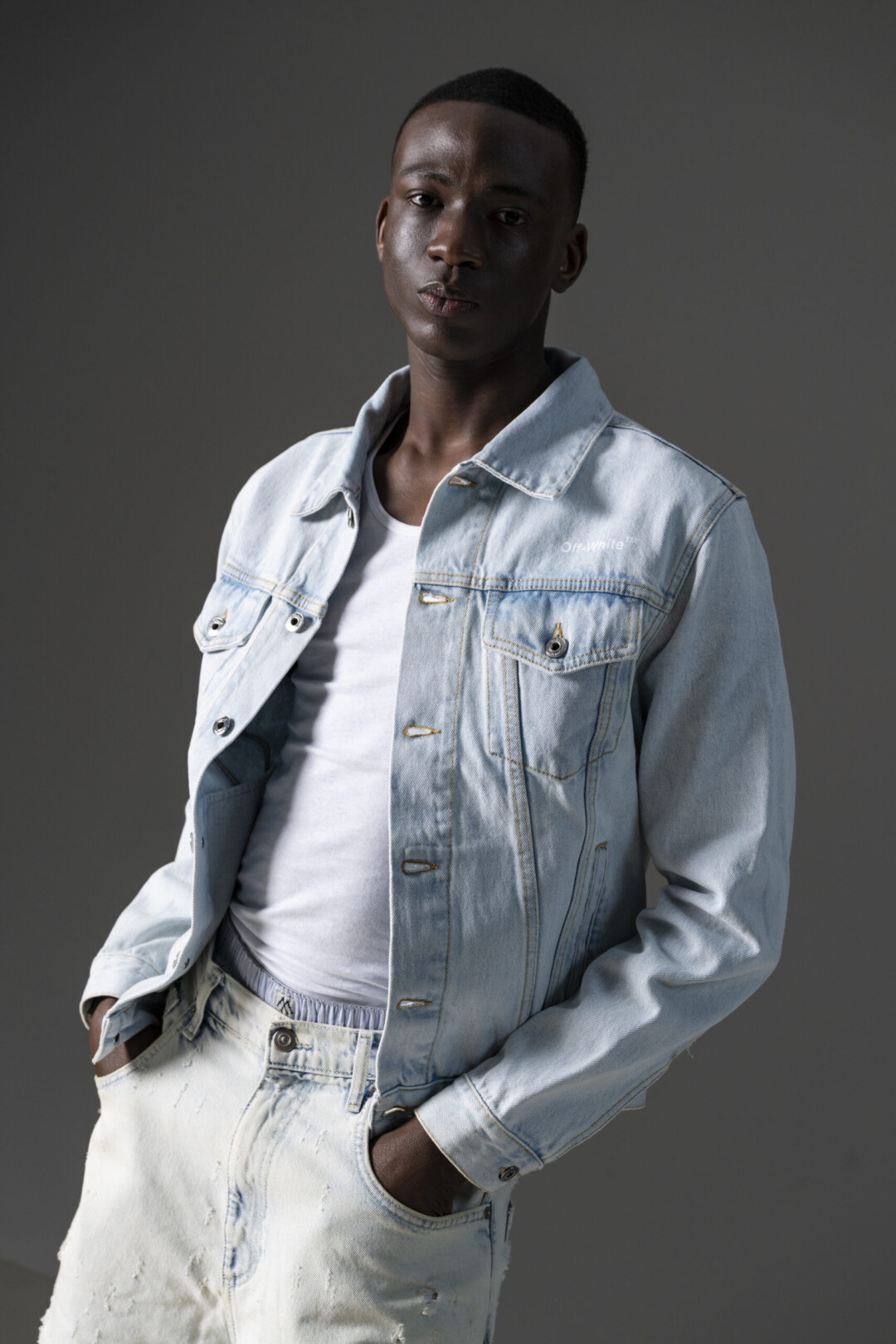 Off White Giacca In Denim Con Stampa