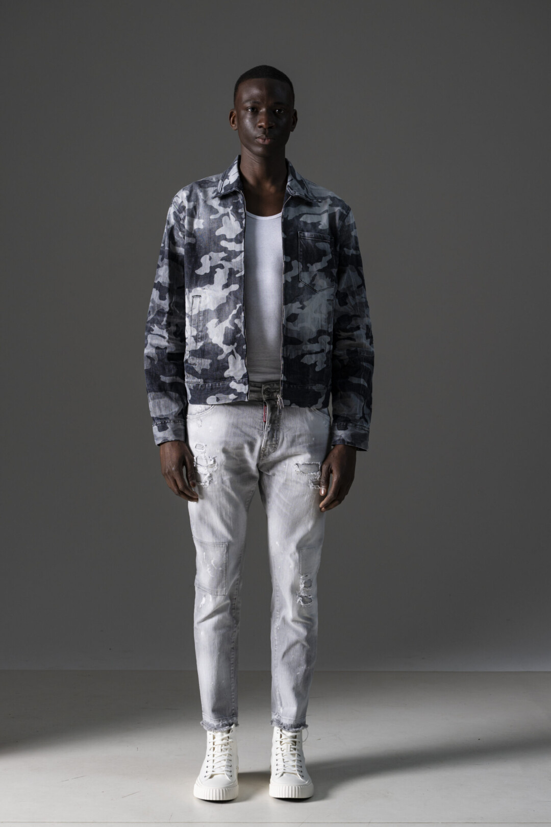 Dsquared2 Giacca Camo Wash Grigia