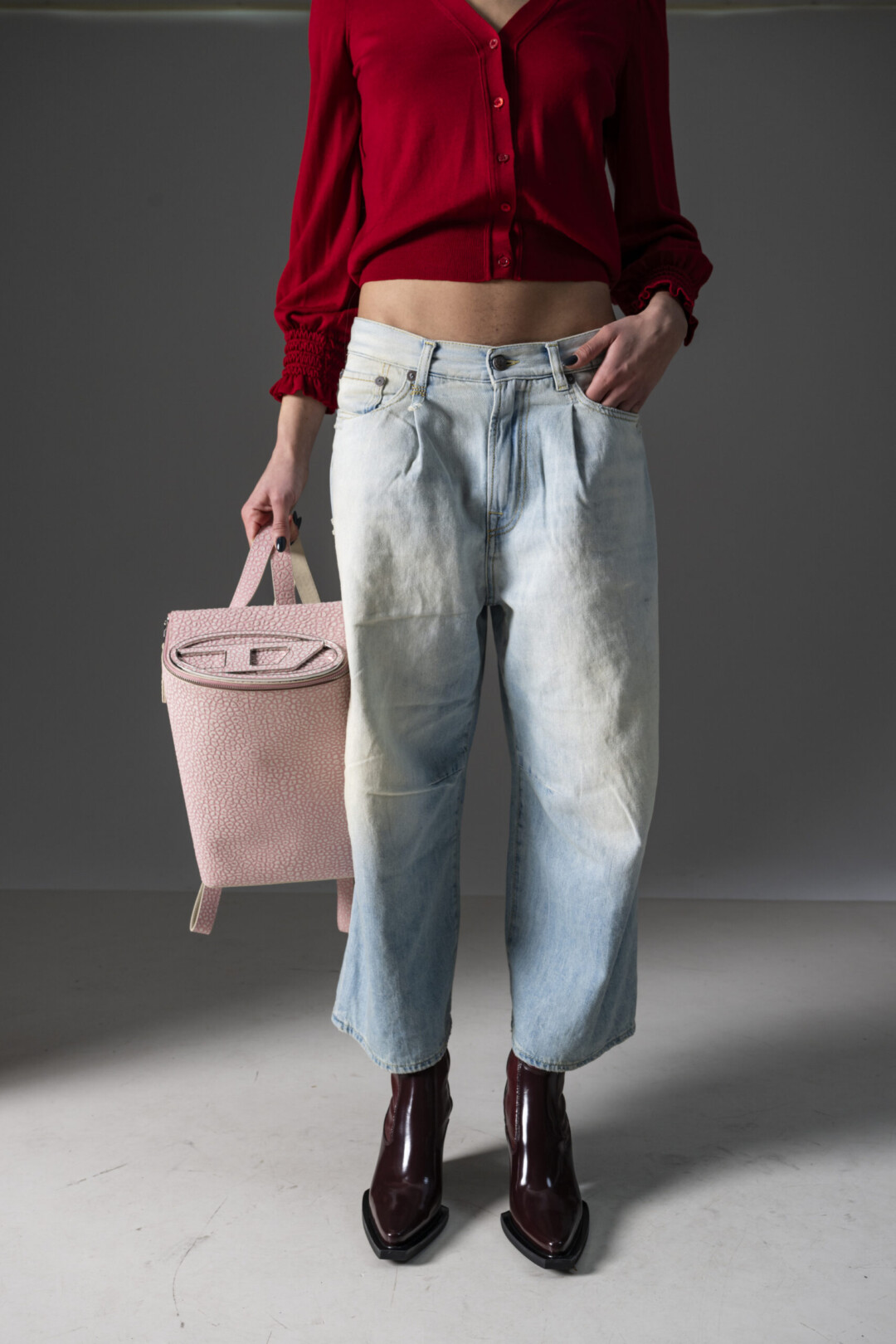 R13 Jeans Crop a gamba larga