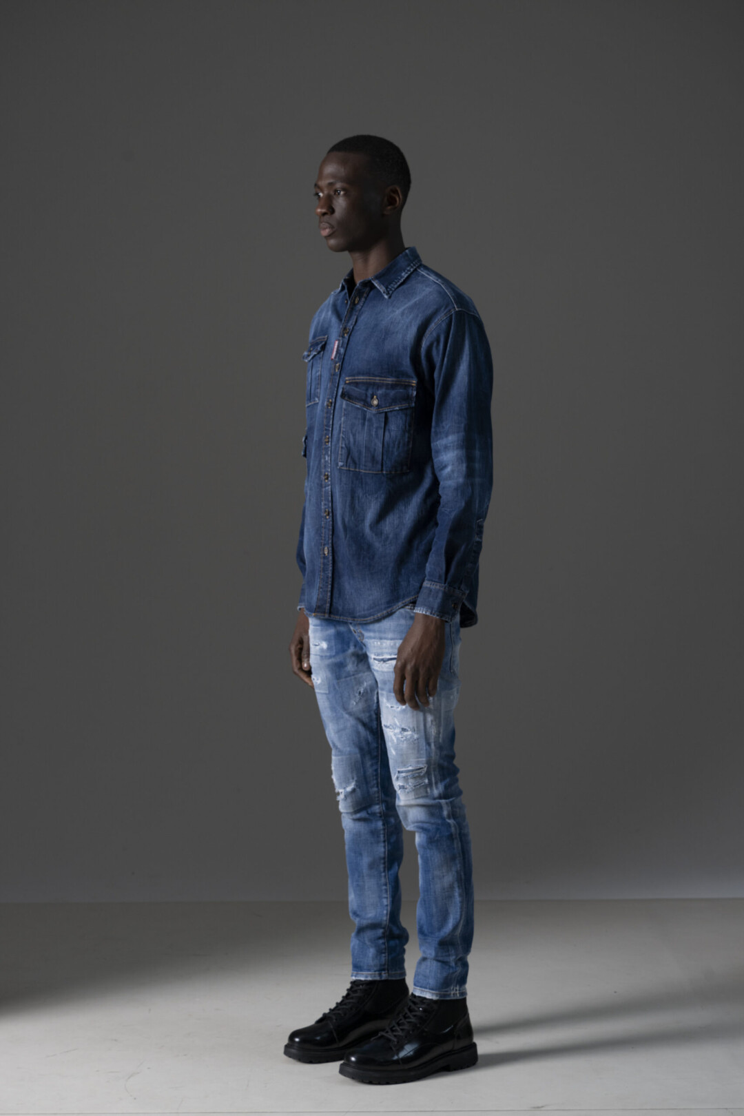 Dsquared2 Camicia in Denim lavaggio scuro