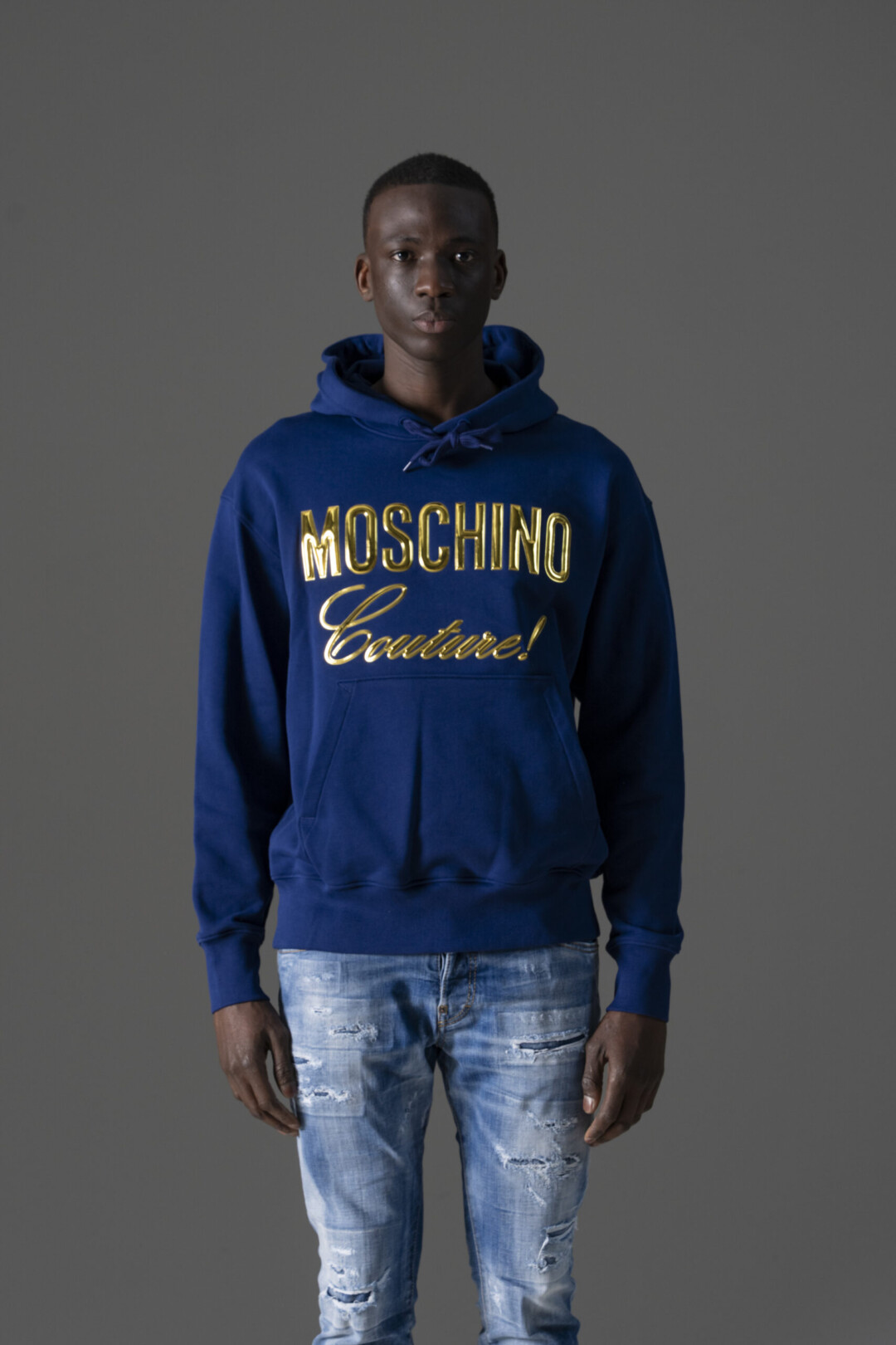 Moschino Felpa con Logo effetto metallizzato
