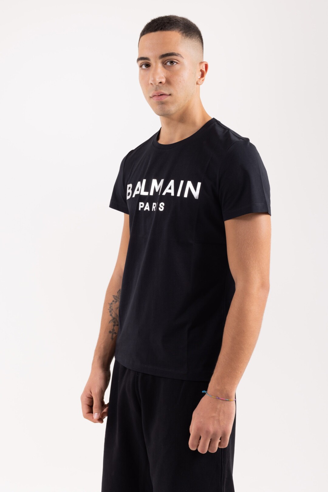 Balmain Paris T Shirt In Platino