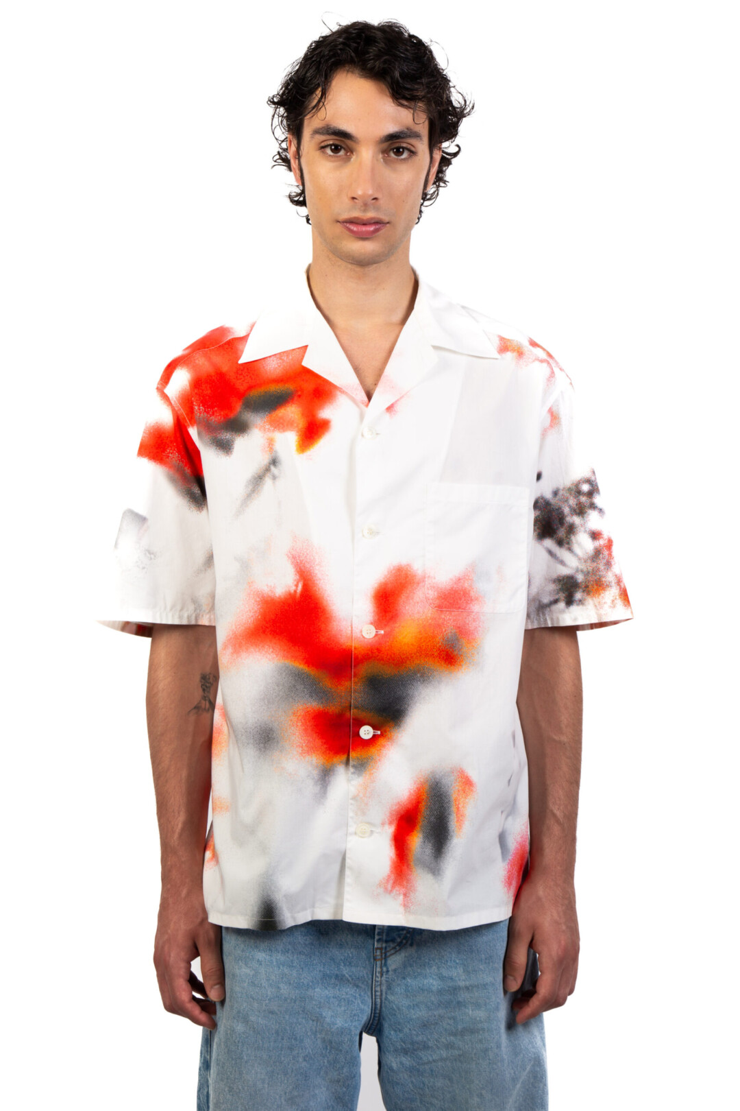 Alexander Mcqueen Camicia Obscured Flower con stampa
