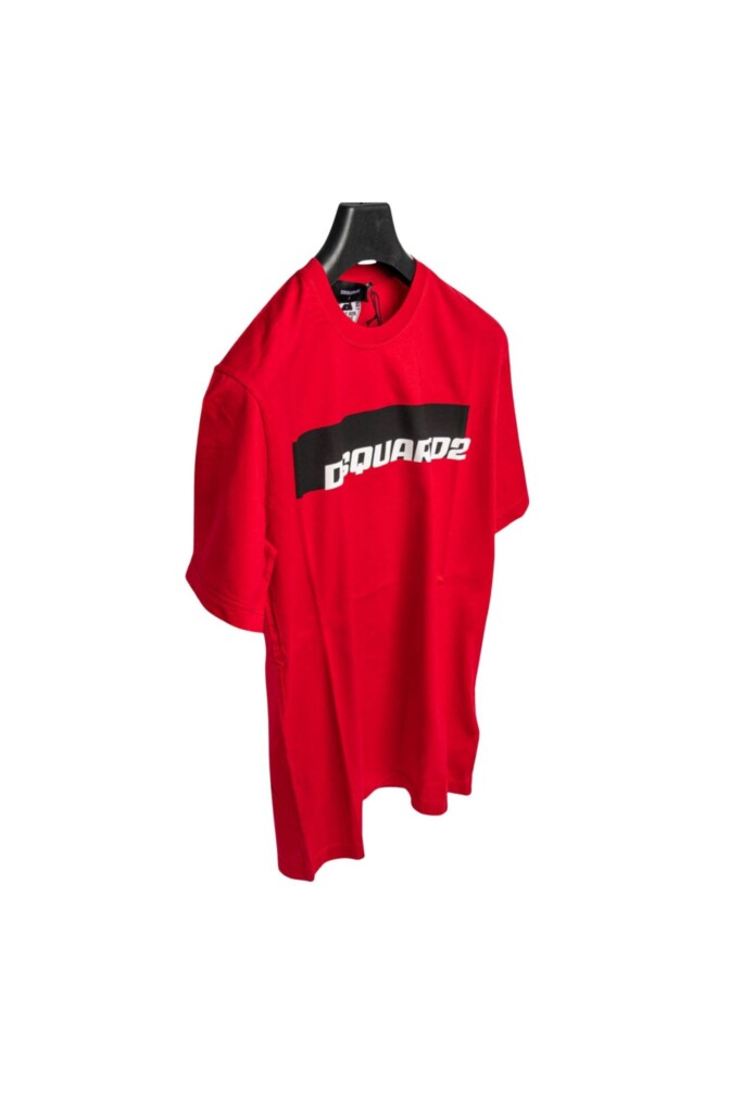 Dsquared2 T Shirt Rossa Con Logo vista frontale