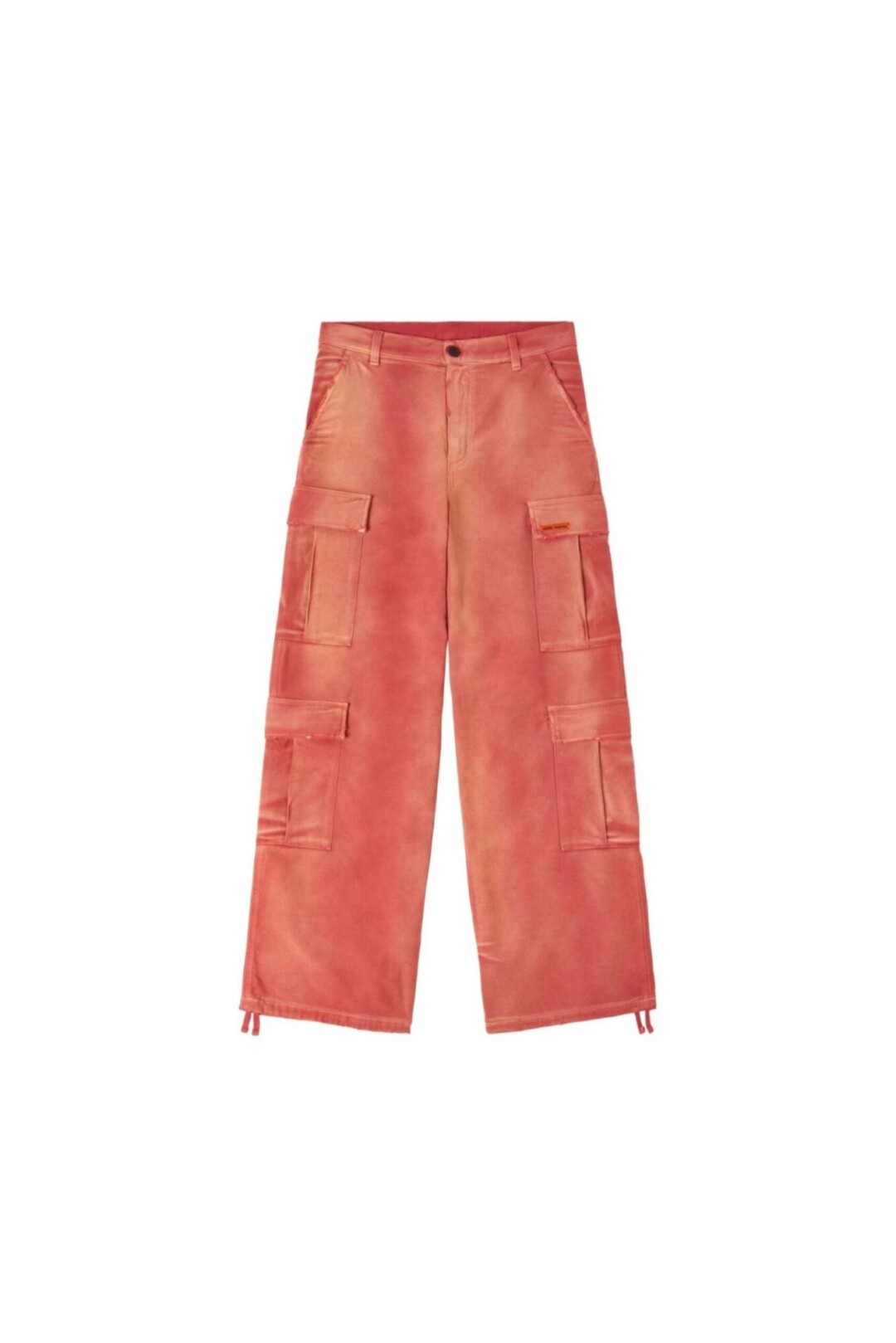 Heron Preston Distressed Canvas Pants Red