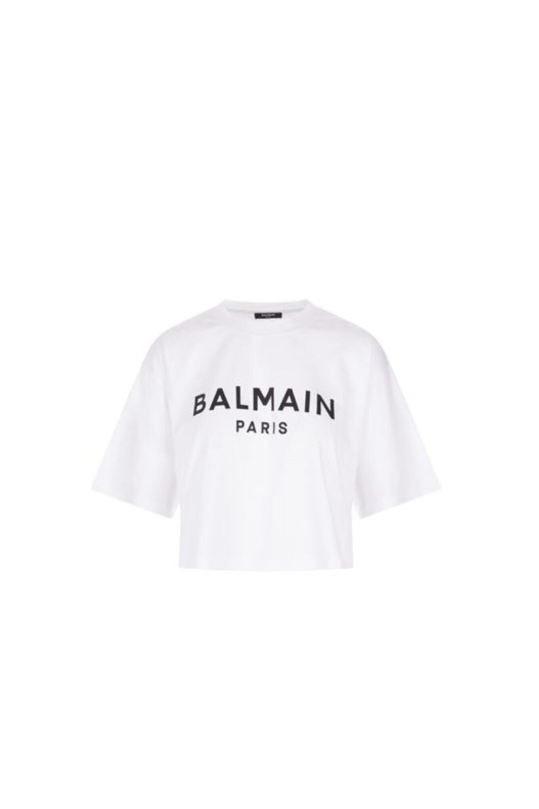 Balmain Paris T Shirt Crop Con Logo