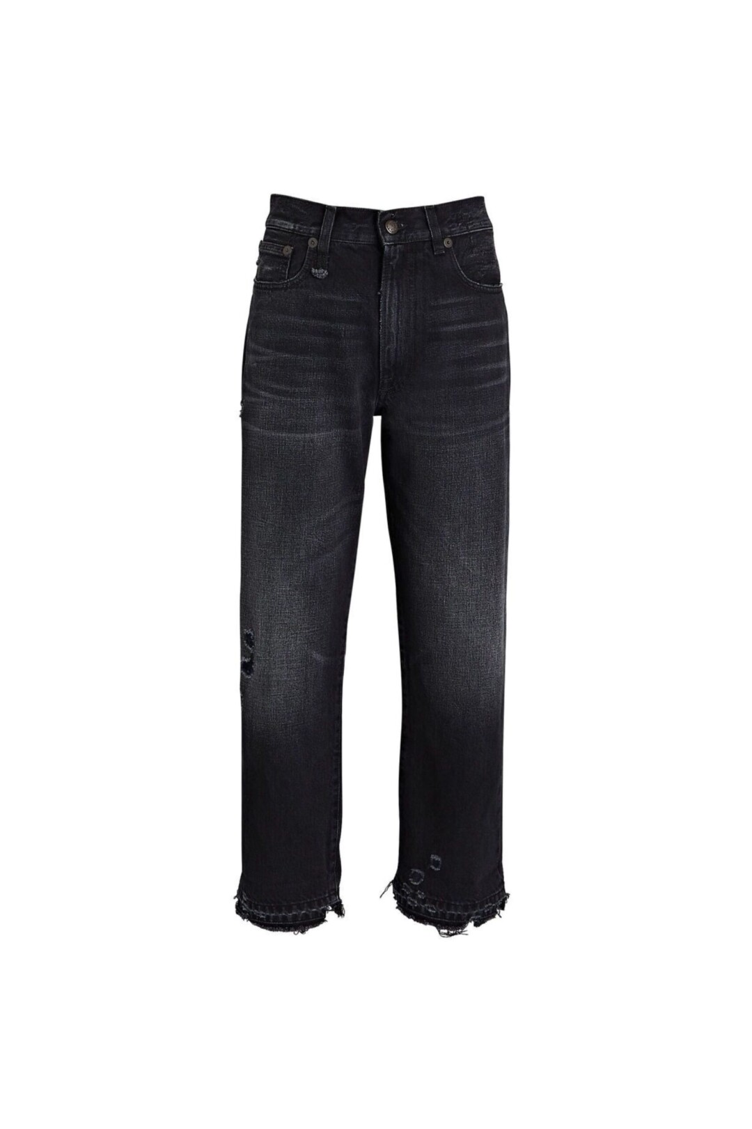R13 Jeans Croppato Nero