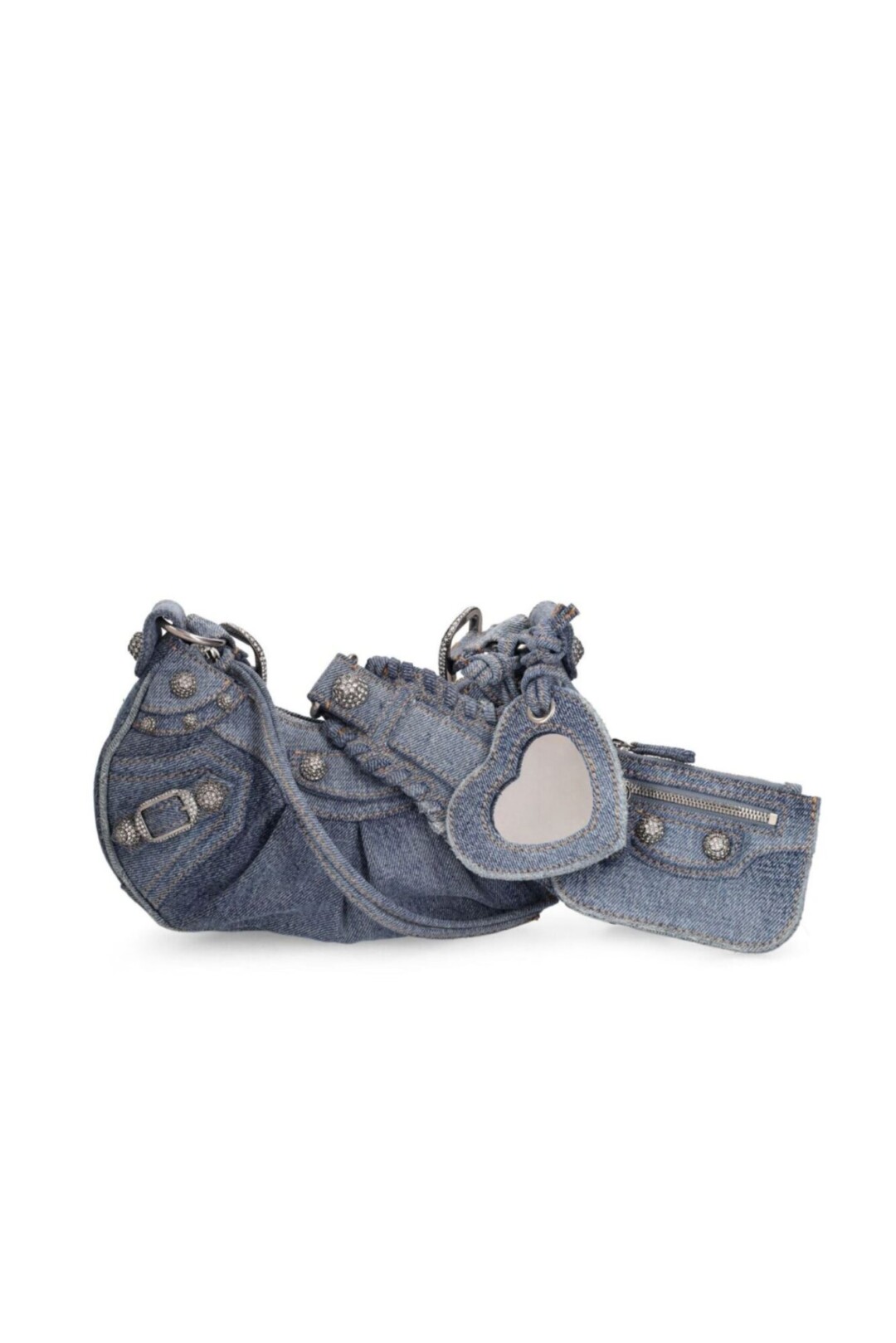 Balenciaga XS Le Cagole Denim Shoulder Bag Blu