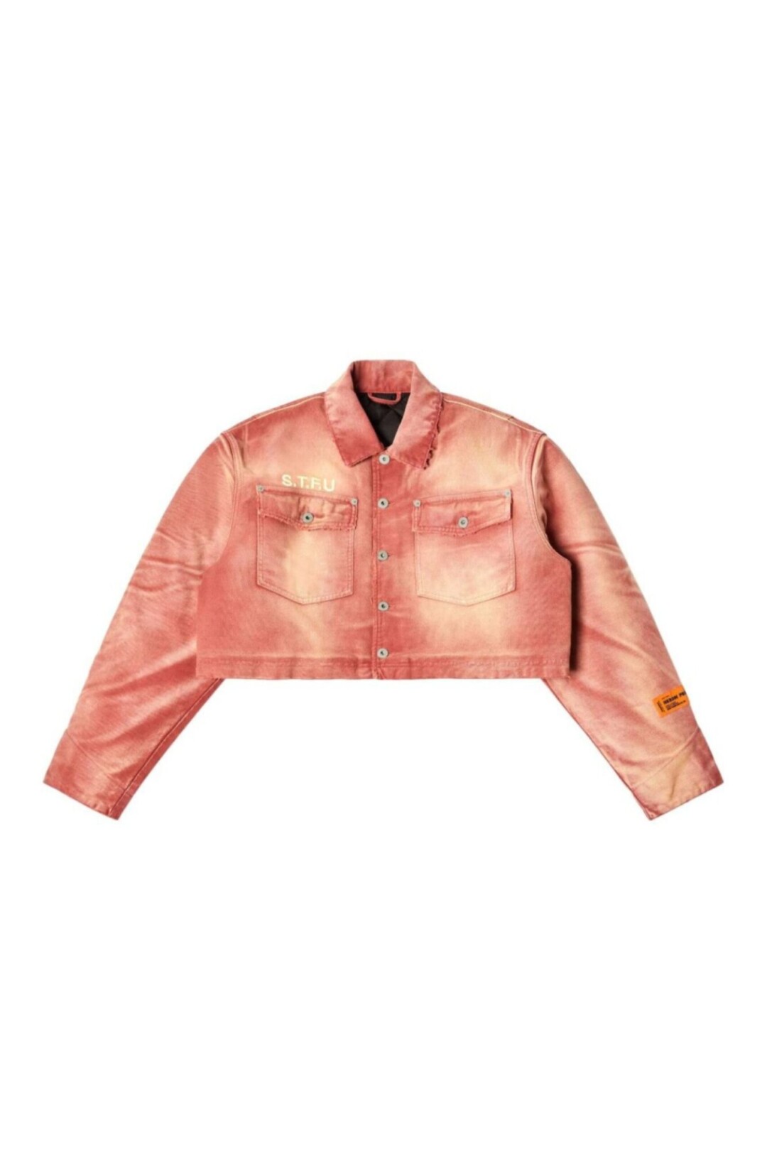 Heron Preston Distressed Canvas Jacket Red