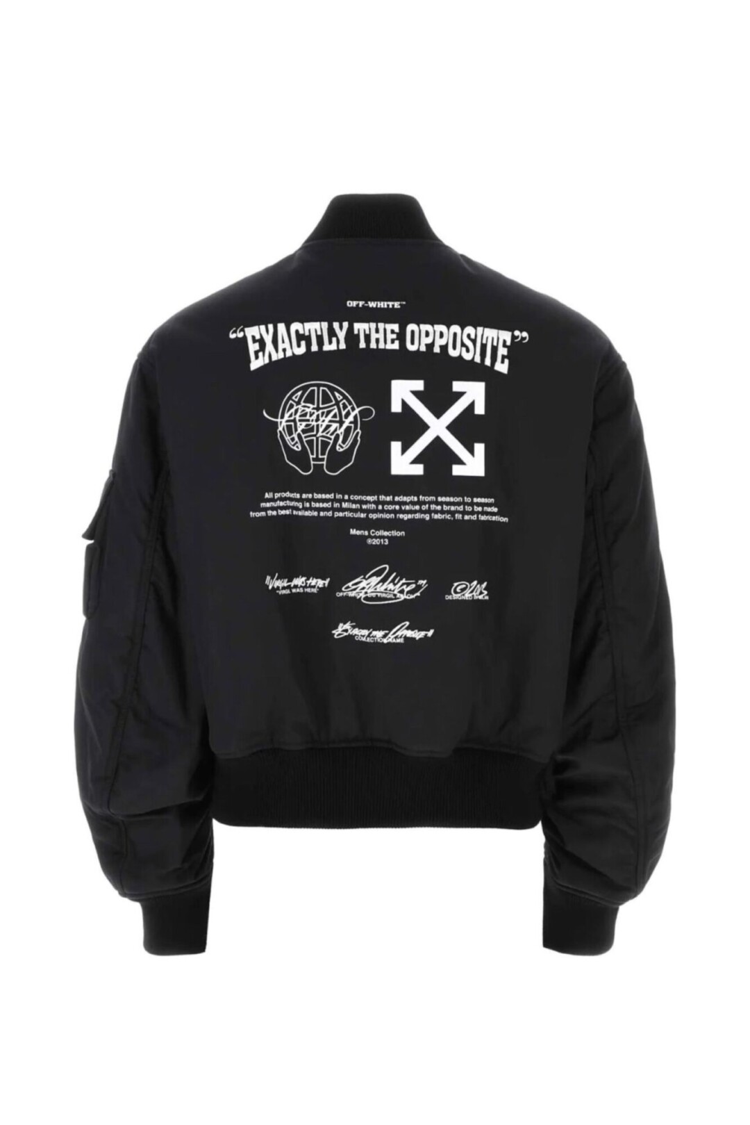 Off White Bomber Con Ricamo