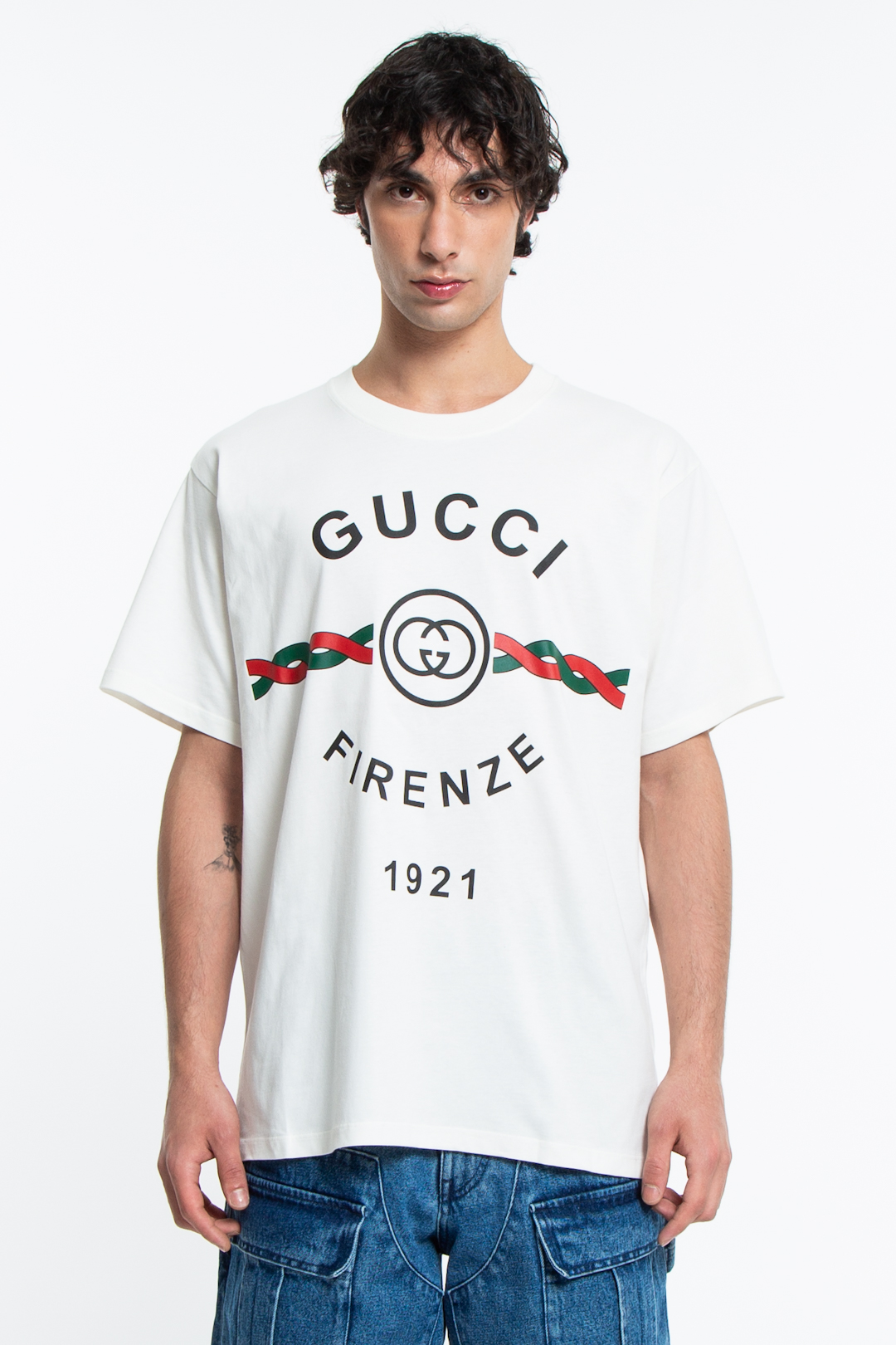 Gucci T Shirt Con Stampa Firenze 1921