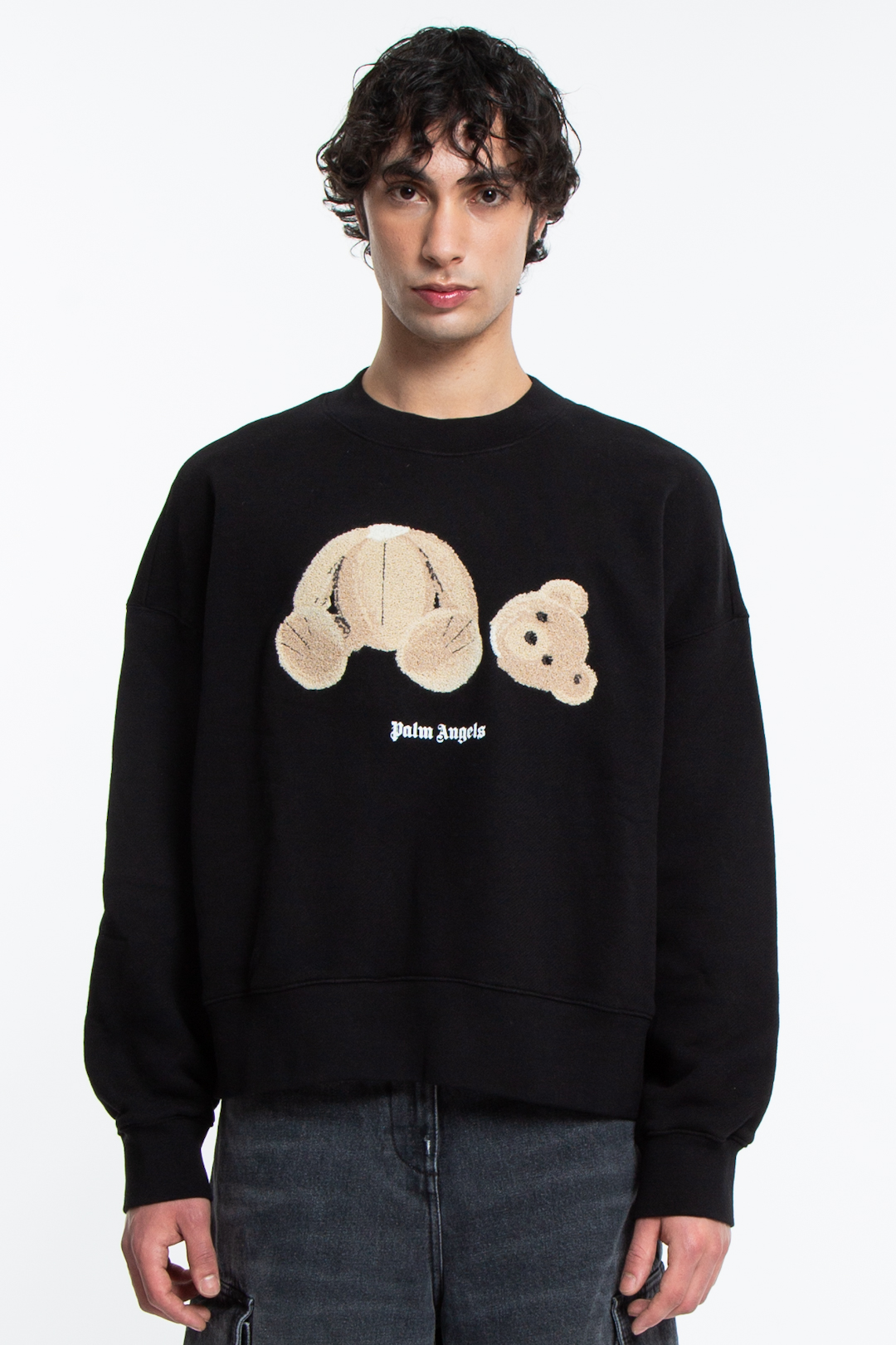 Palm Angels Felpa Con Orso In Cotone