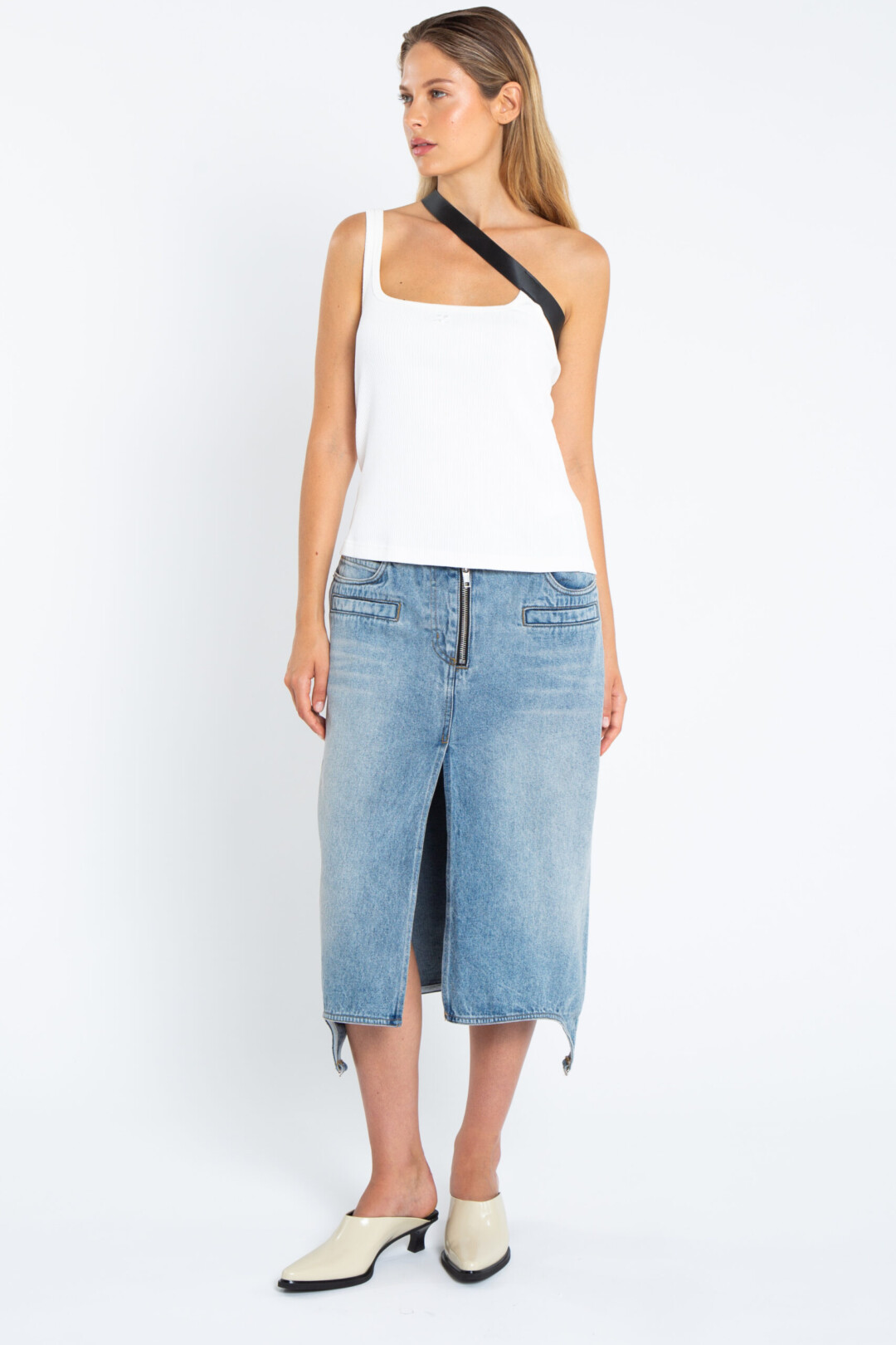 Courrèges Gonna midi denim