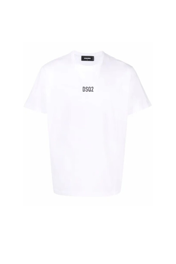 Dsquared2 T shirt con Stampa mini Logo bianca vista frontale