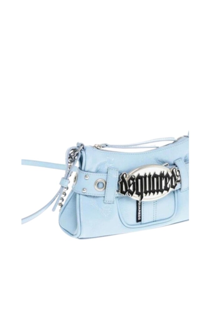 Dsquared2 Borsa Gotica a tracolla con Logo azzurra logo