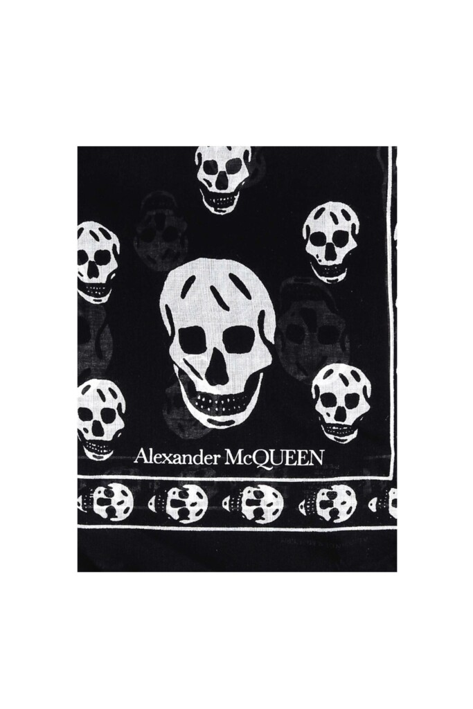 Alexander Mcqueen Foulard con Teschi zoom logo