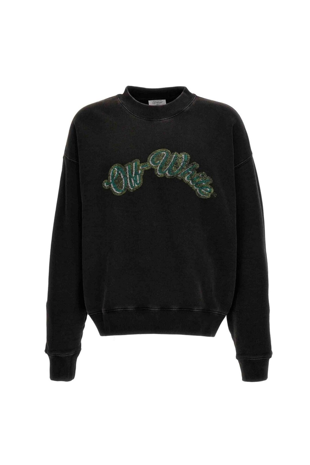 Off White Felpa Girocollo con trama Invecchiata vista frontale