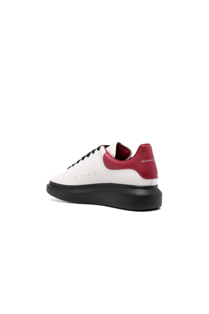 Alexander Mcqueen Sneakers Ovesize in Pelle bianche rosse vista retro