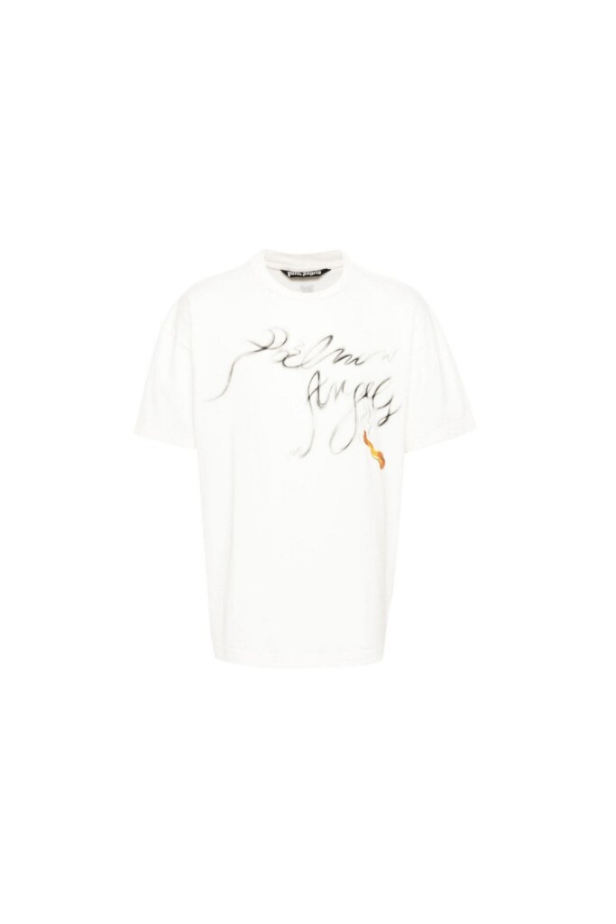 Palm Angels T-shirt Foggy con stampa Logo vista laterale