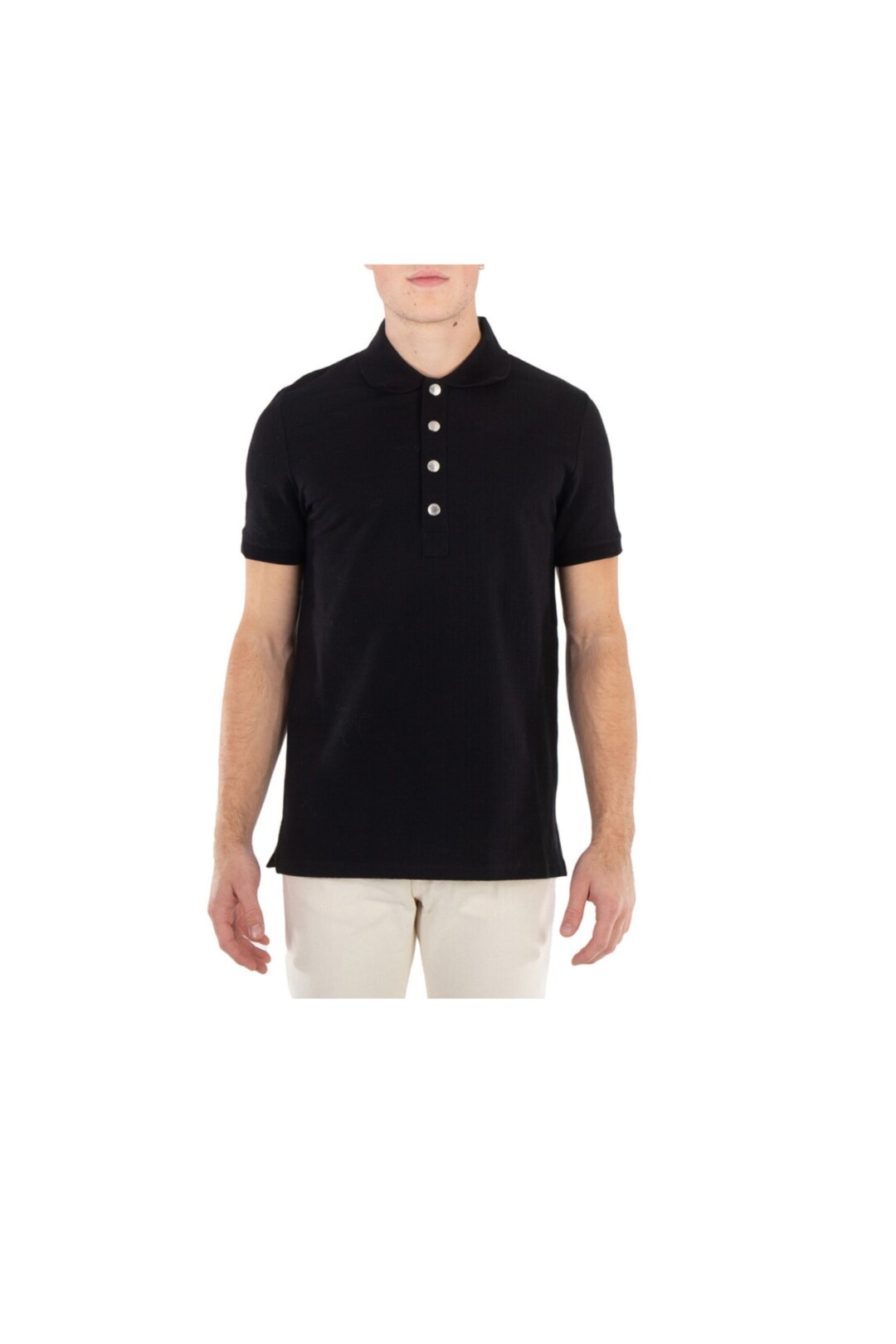 Balmain Polo in Piqué con motivo Monogramma