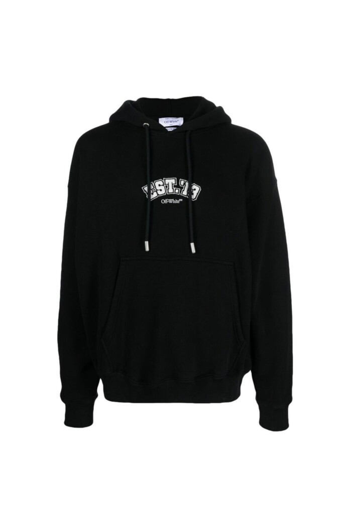 Off White Felpa Logic con Ricamo vista frontale