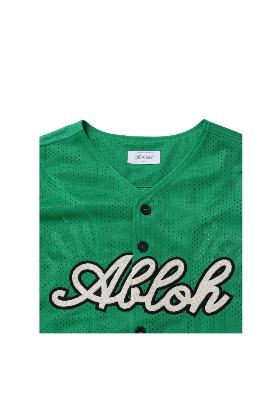 Off White Camicia da Baseball Con Ricamo