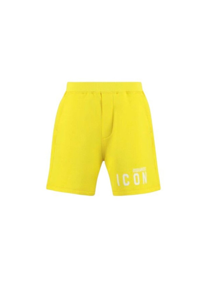 Dsquared2 Shorts con Logo ICON giallo vista frontale