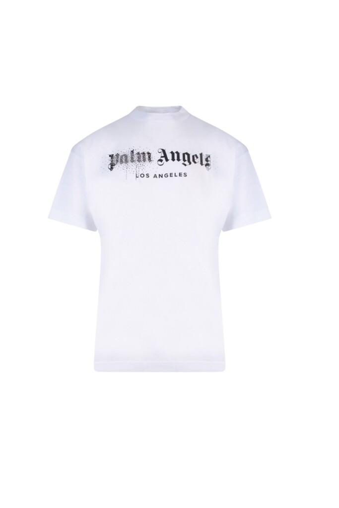 Palm Angels T shirt City Spray con Strass vista frontale