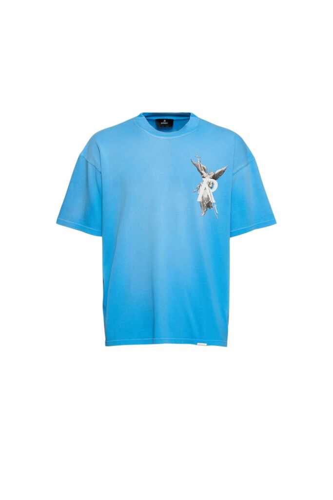 Represent T-shirt Archangel blu vista frontale