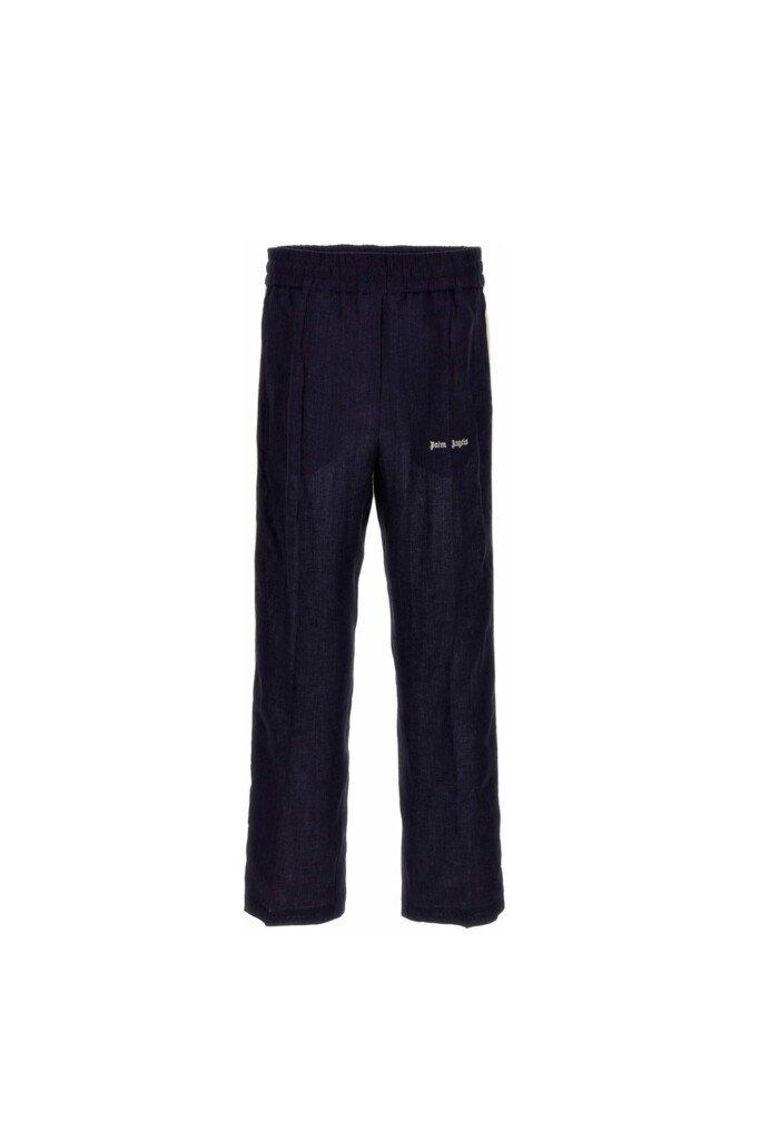 Palm Angels Joggers in Lino con Logo vista frontale