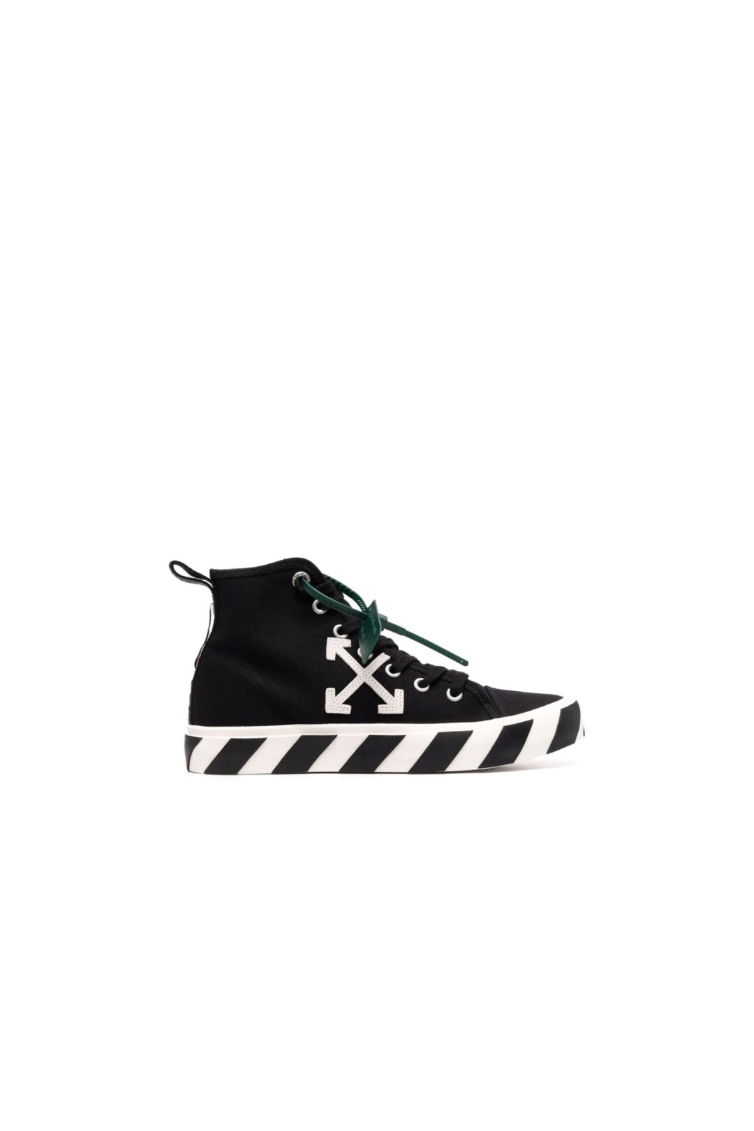 Off White Sneakers Mid Vulcanized vista laterale