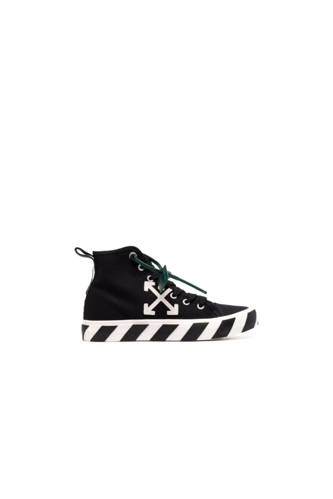 Off White Sneakers Mid Vulcanized vista laterale